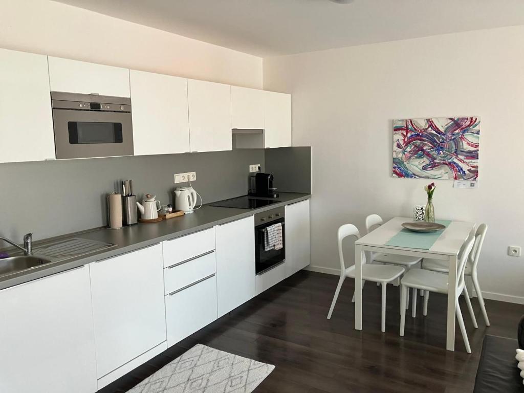 Kuchyň nebo kuchyňský kout v ubytování Apartment Husova