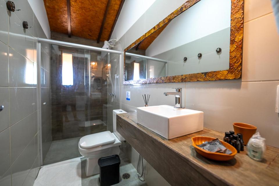 Koupelna v ubytování Casa Makaira