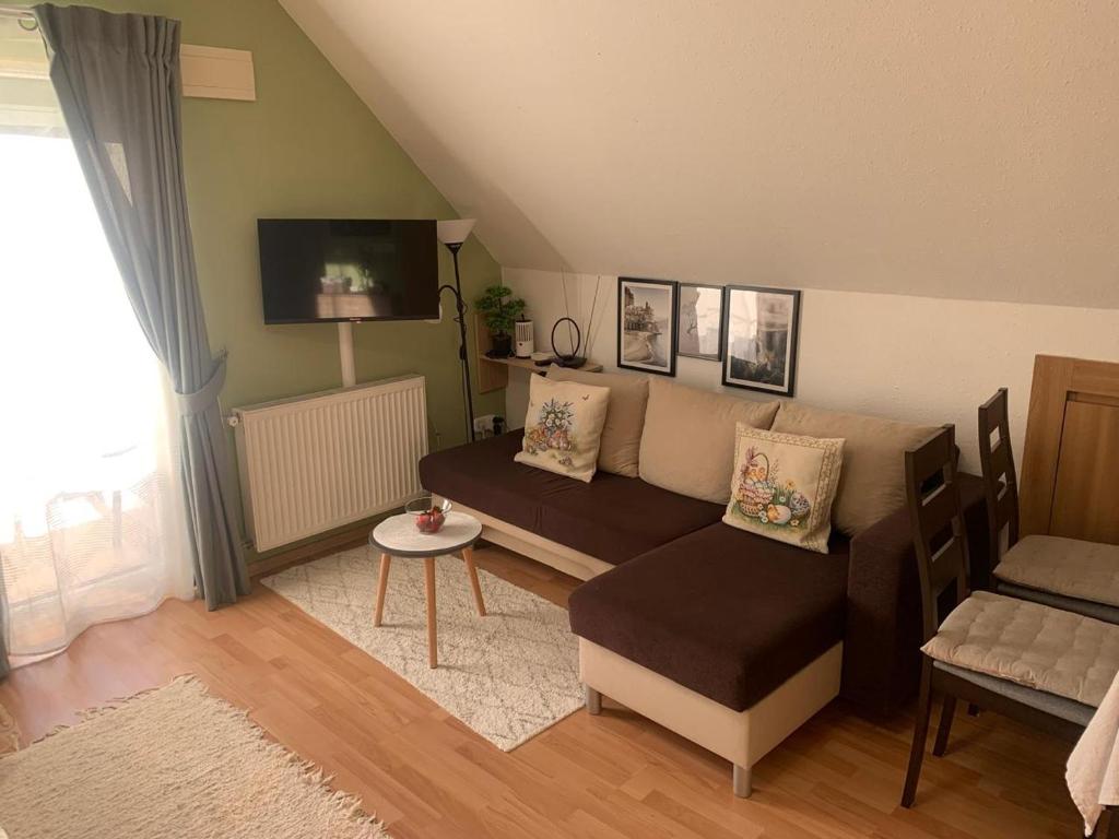 Televízia a/alebo spoločenská miestnosť v ubytovaní Villa Elmira