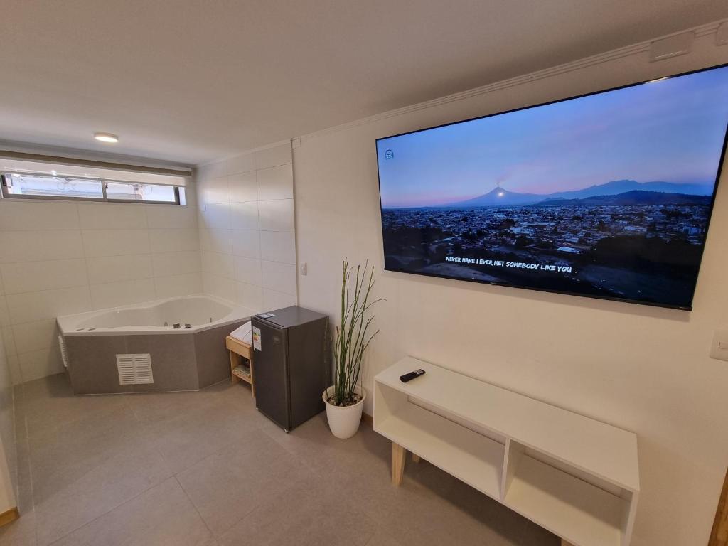 TV a/nebo společenská místnost v ubytování Reñaca House B&B