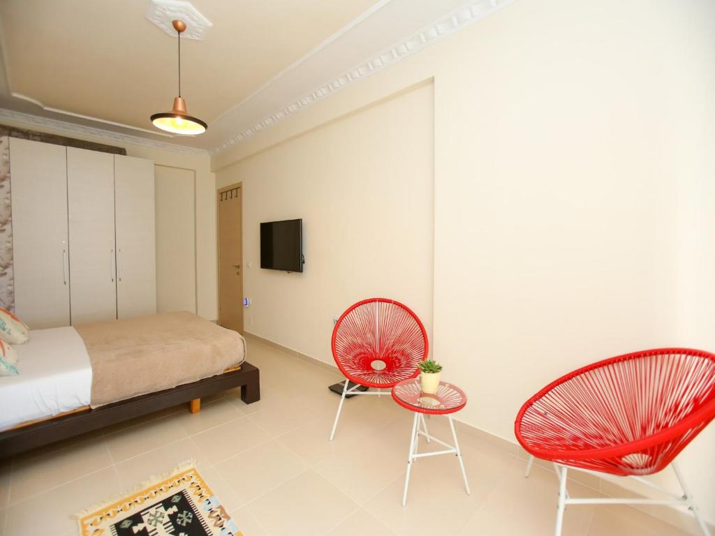 Postel nebo postele na pokoji v ubytování Apartment by Old Beach Vlore