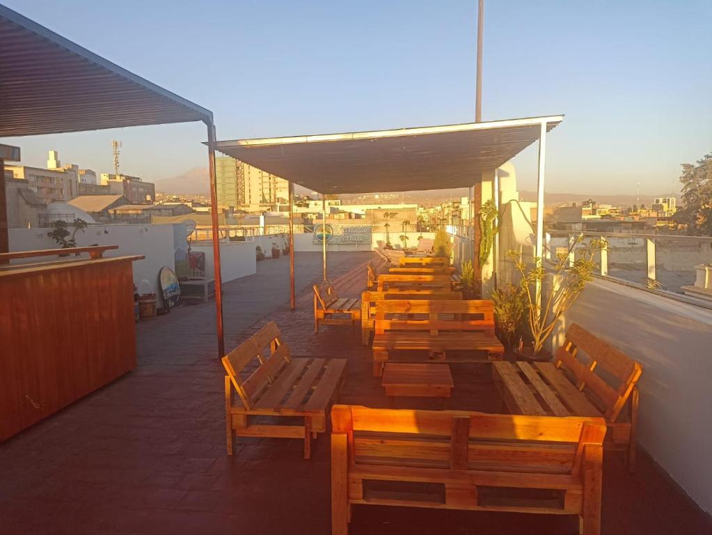 Balkón nebo terasa v ubytování Hostal wayki
