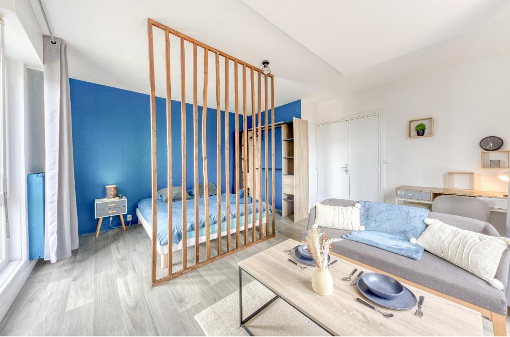 Ruang duduk di Chambre 2 Elégance & Tendance