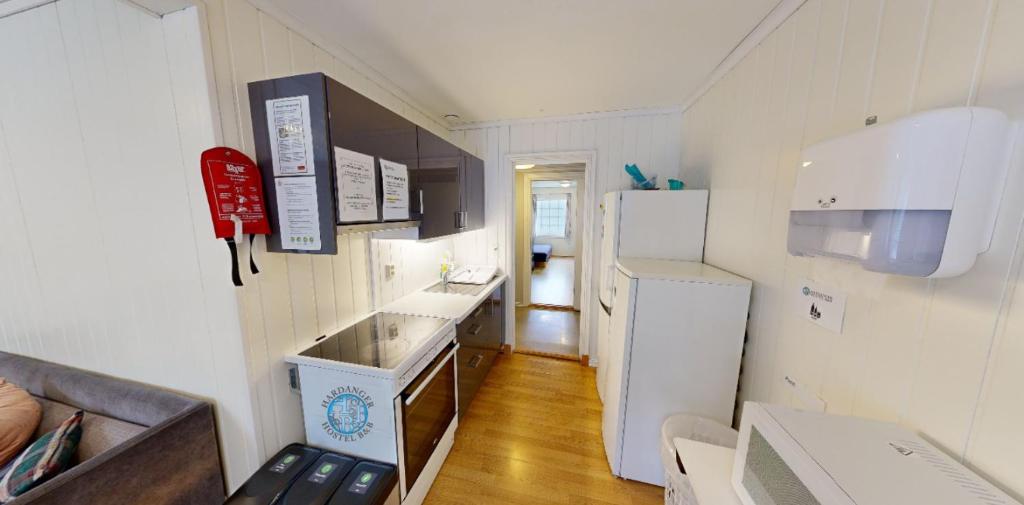 Kuchyň nebo kuchyňský kout v ubytování Hardanger Hostel B&B