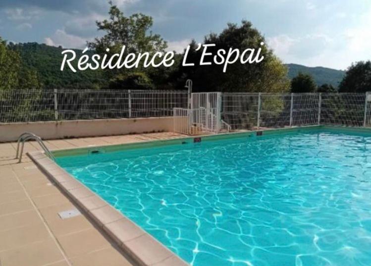 une grande piscine avec de l'eau bleue dans l'établissement Le Soleil - Mazet 33, à Saint-Martin-de-Brômes