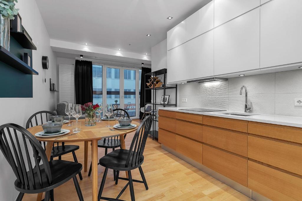 Η κουζίνα ή μικρή κουζίνα στο Centrally located modern 1BR Apartment Reykjavik