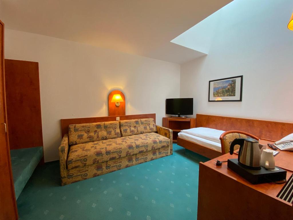 TV a/nebo společenská místnost v ubytování Hotel Hansa