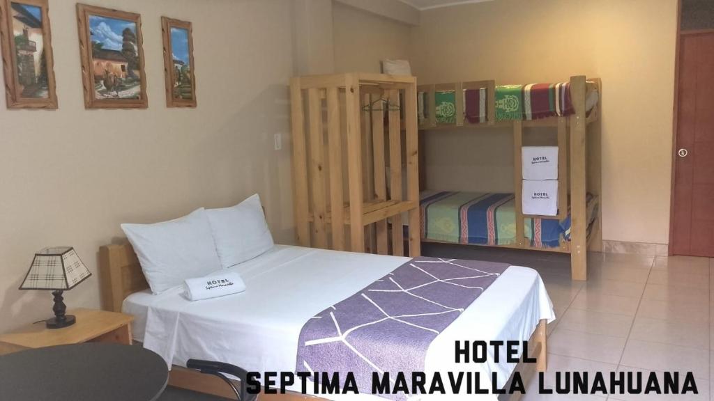 Ένα ή περισσότερα κρεβάτια σε δωμάτιο στο Hotel Septima Maravilla Lunahuana