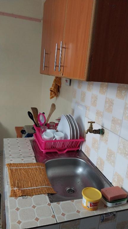 Kuchyň nebo kuchyňský kout v ubytování Unique Place Studio Thika