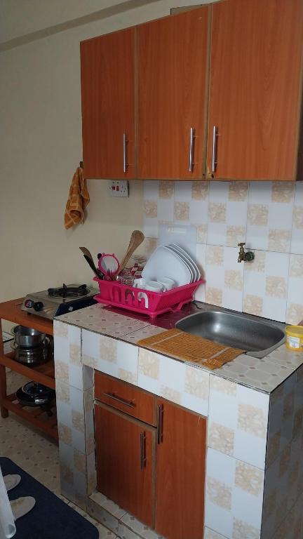 Kuchyň nebo kuchyňský kout v ubytování Unique Place Studio Thika