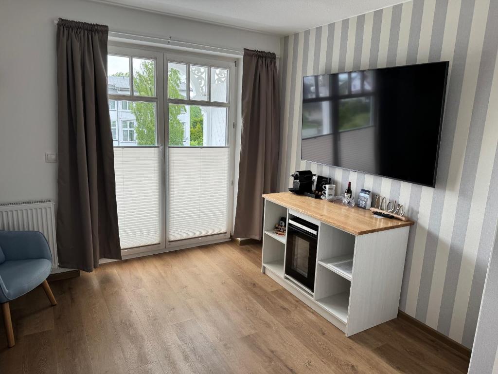 Kuchyň nebo kuchyňský kout v ubytování Hotel meerblau