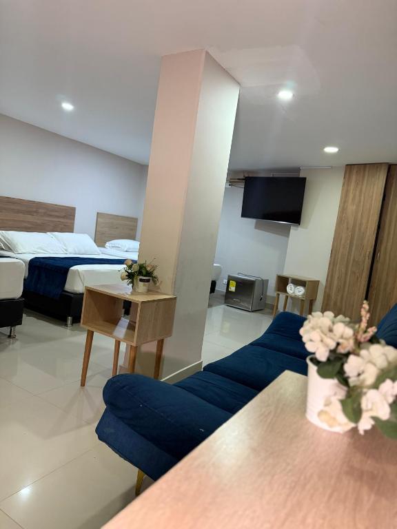 TV a/nebo společenská místnost v ubytování Hotel Suramericana