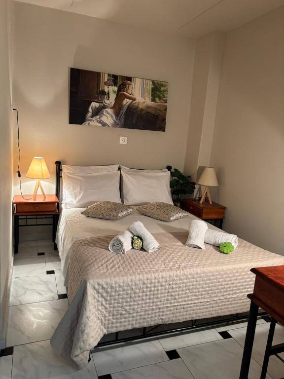 Ένα ή περισσότερα κρεβάτια σε δωμάτιο στο Diamond studio