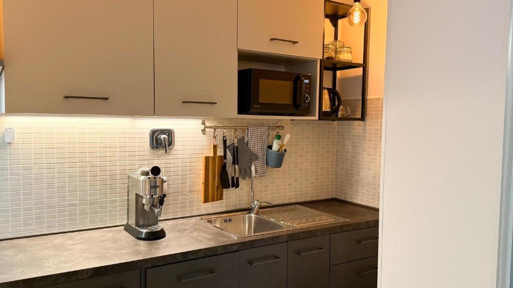 Kuchyň nebo kuchyňský kout v ubytování Apartment Rotone