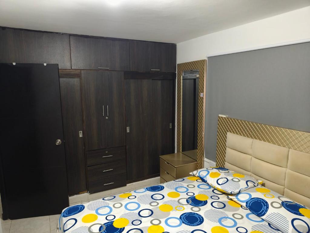 Postel nebo postele na pokoji v ubytování Apto moderno con comodidad total