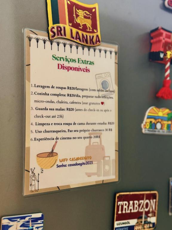 Certifikát, hodnocení, plakát nebo jiný dokument vystavený v ubytování Pavilhão Egípcio