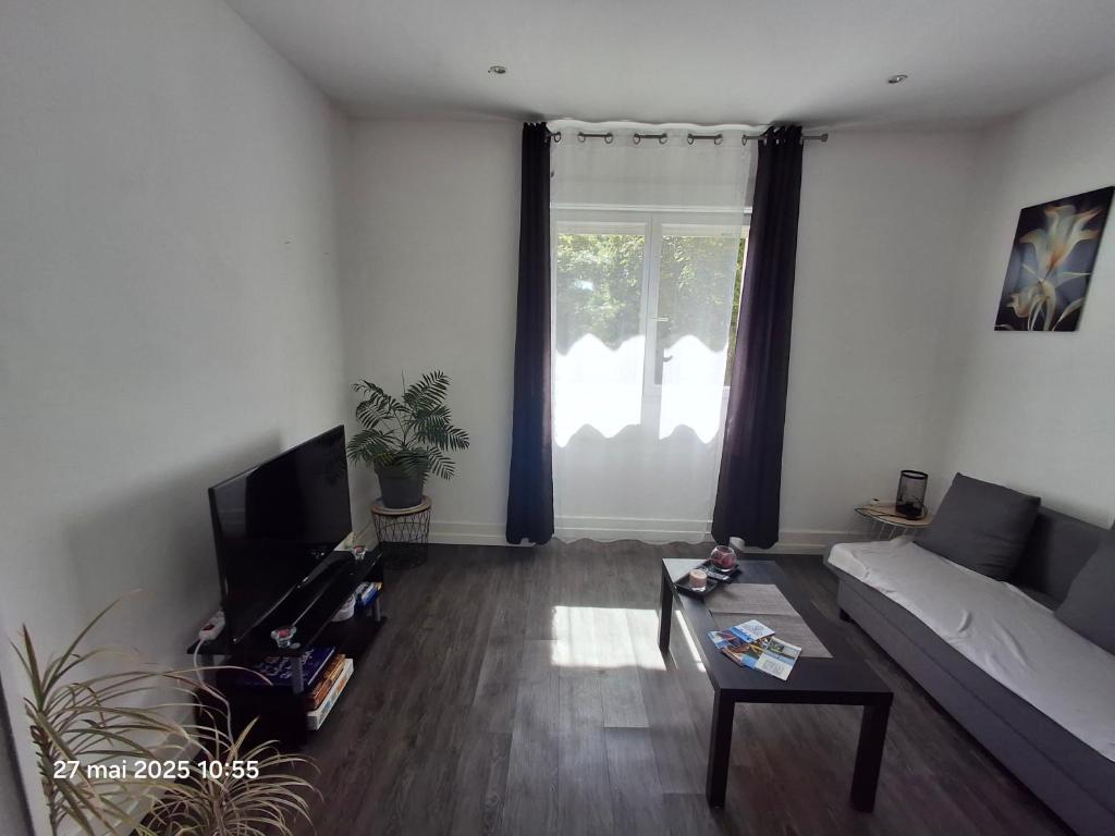 TV a/nebo společenská místnost v ubytování Appartement "les tournesols" 1er étage 2ch avec parking à Lurs