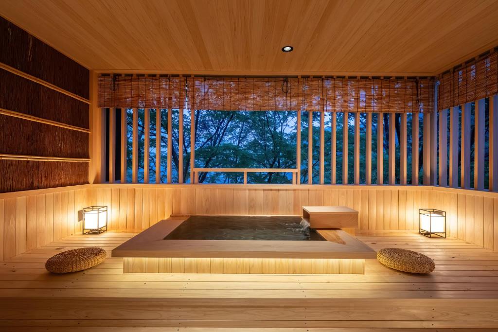 Posezení v ubytování Nazuna Hakone Miyanosita