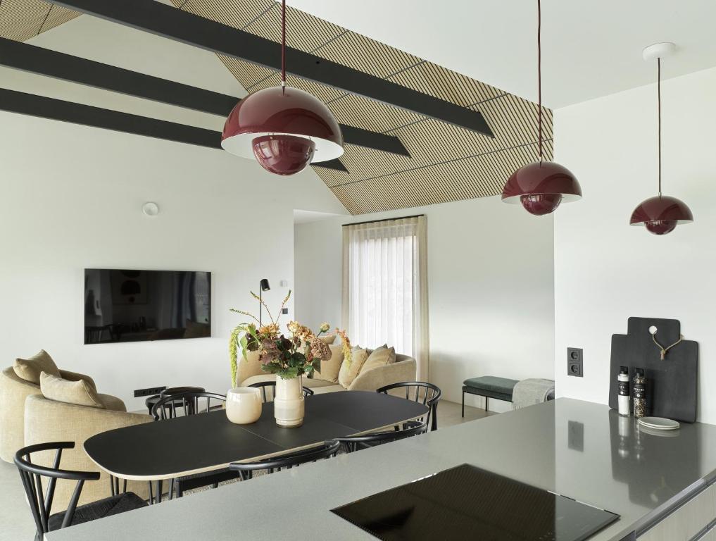 TV a/nebo společenská místnost v ubytování Heiðin Homes Villas