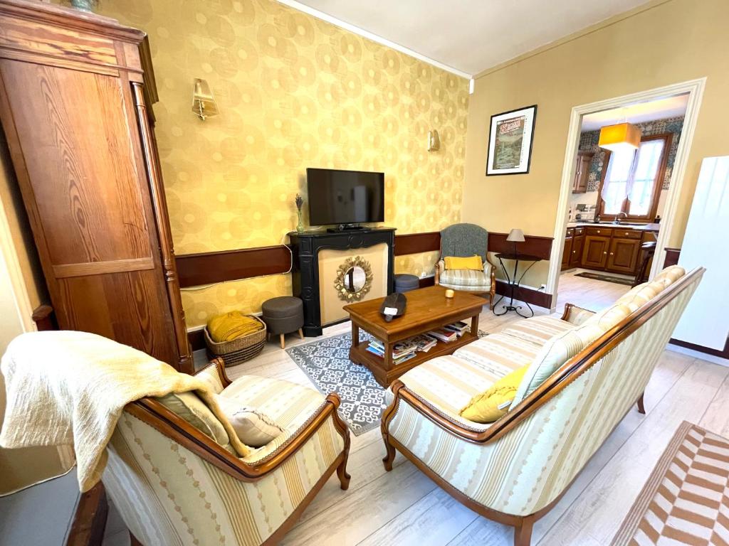 Posezení v ubytování Gîte de la Cigale