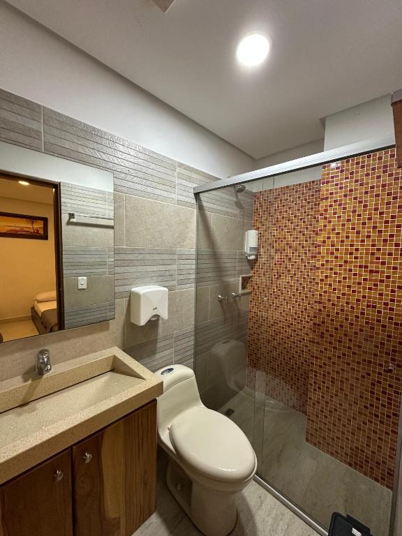Koupelna v ubytování Hotel Bahia Guatape