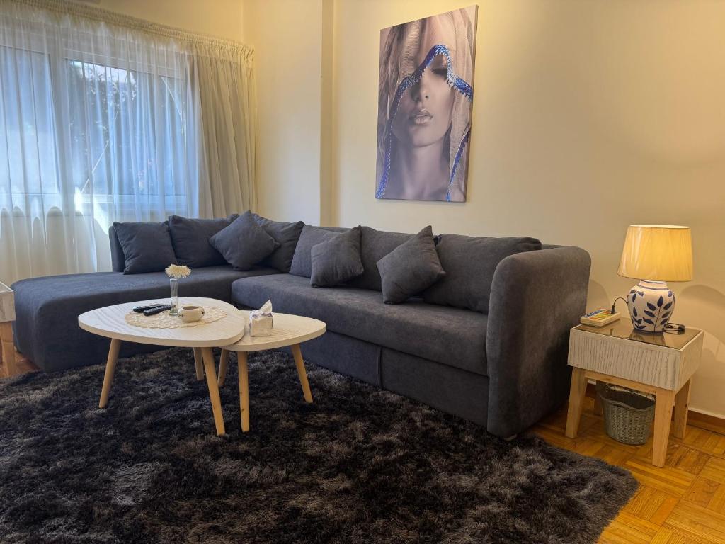 Гостиная зона в Executive one bedroom apartment in Zamalek