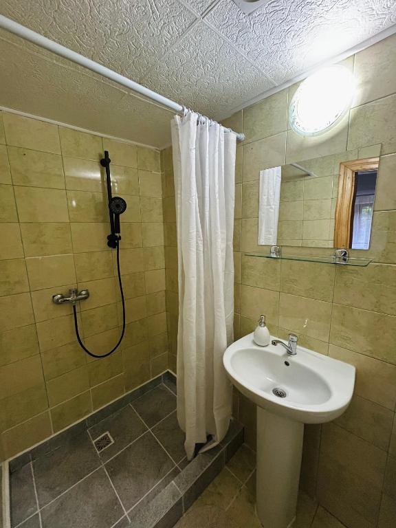Koupelna v ubytování Casa Ursu