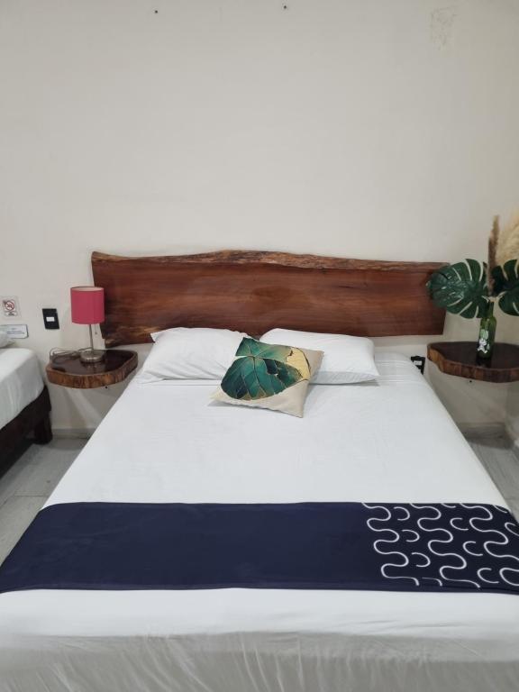 Postel nebo postele na pokoji v ubytování Hotel Brisas Bacalar