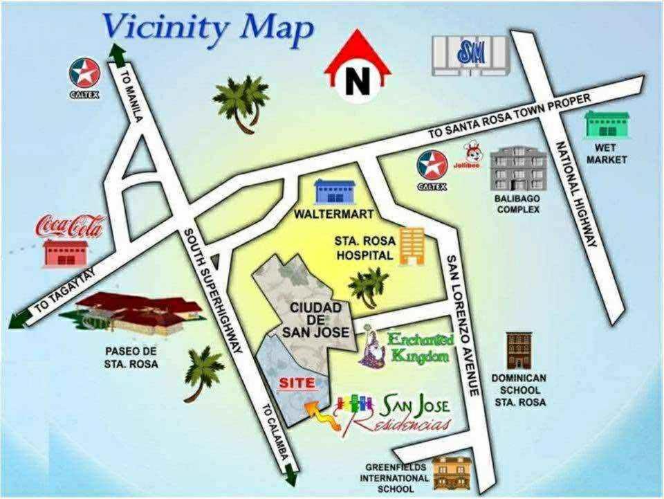 a map of the resort at Casa En El Sur in Santa Rosa