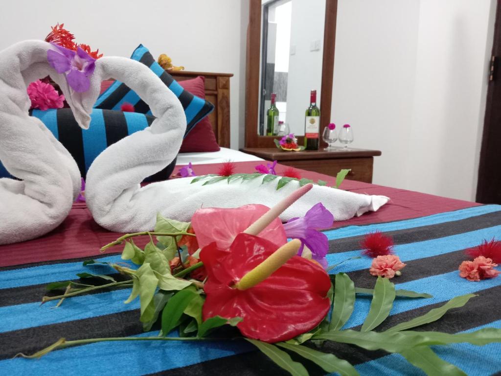 Postel nebo postele na pokoji v ubytování Sigiriya Danu Homestay