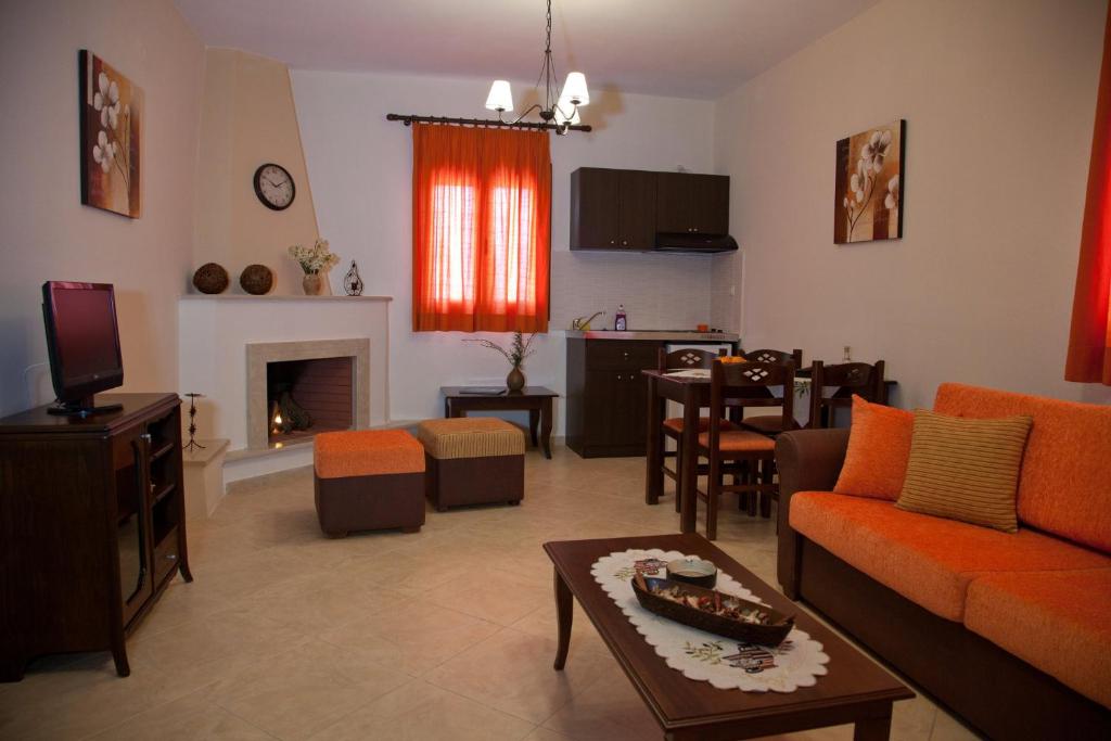 A seating area at Elia Meronas