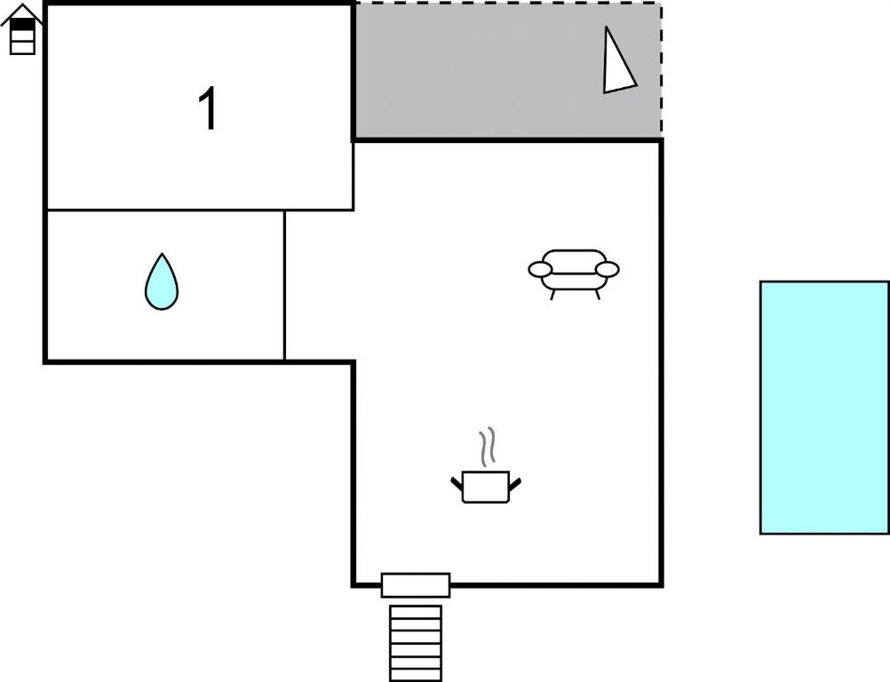 Půdorys ubytování One-Bedroom Apartment In Biograd Na Moru