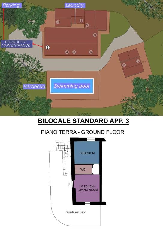 Půdorys ubytování Borghetto Poggio Bianco