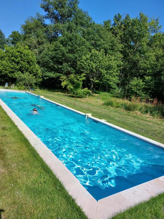 - une grande piscine bleue pour 2 personnes dans l'établissement Gîte des Graves de Lilou, à Martillac