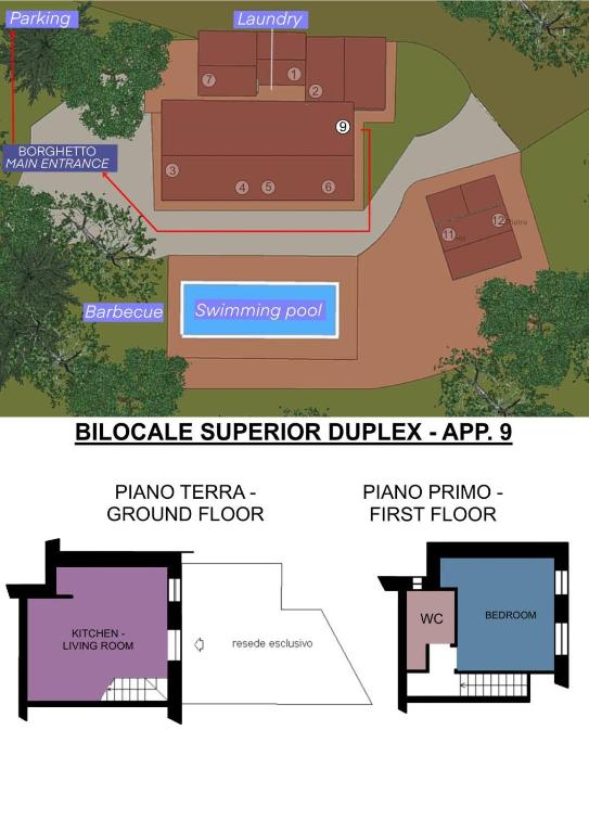 Půdorys ubytování Borghetto Poggio Bianco