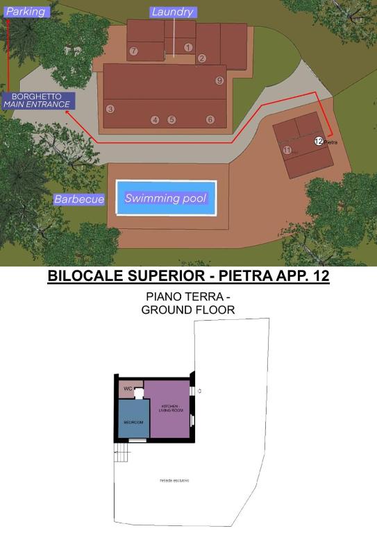 Půdorys ubytování Borghetto Poggio Bianco