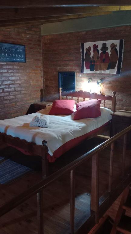 Postel nebo postele na pokoji v ubytování el refugio piramides