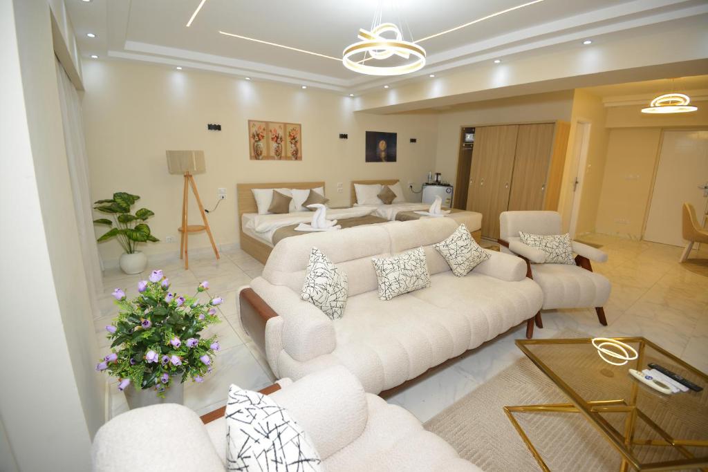 Posezení v ubytování Nile Diamond Suites