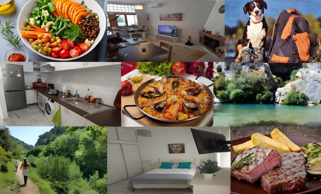 a collage of photos with food and a collage of food at Apartamento Exclusivo - María 7 in Benaoján