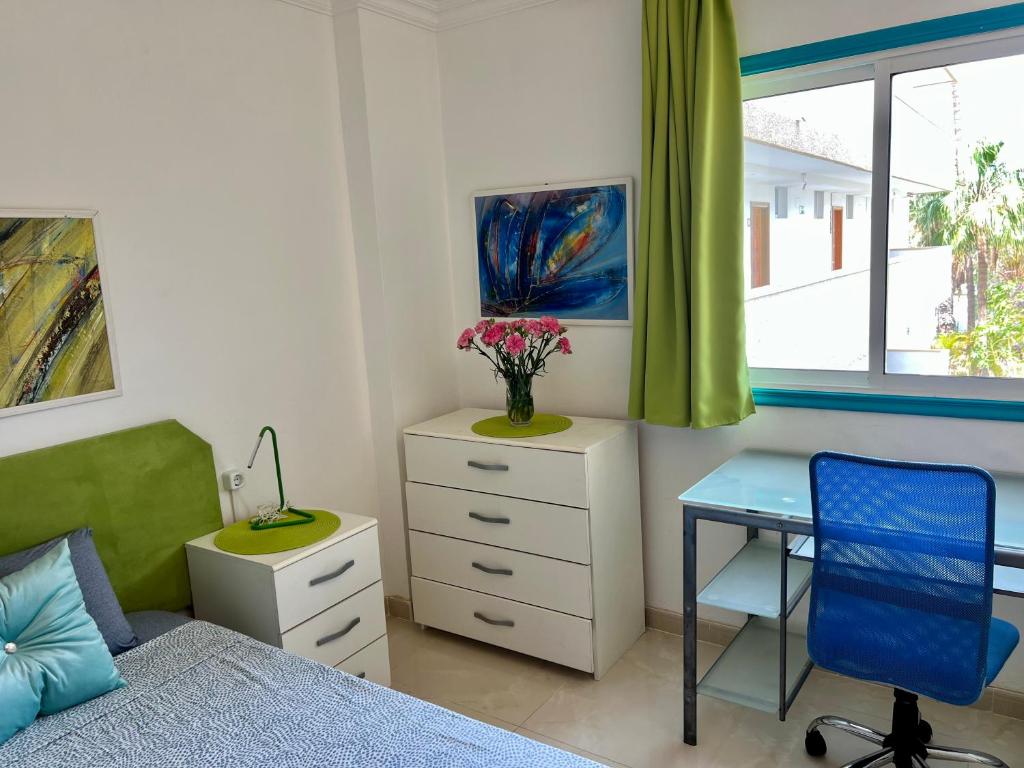 Postel nebo postele na pokoji v ubytování Аpartment 1 bedroom center of Las Americas El Dorado