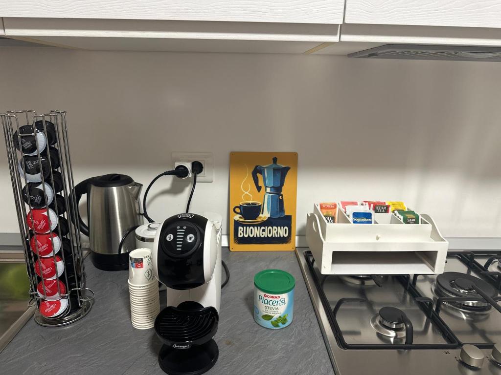 Příslušenství pro přípravu čaje a kávy v ubytování B&b Ciriapples