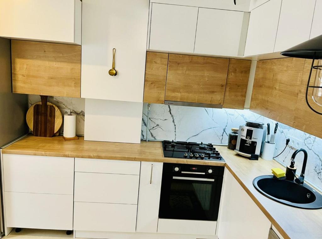 Kuchyň nebo kuchyňský kout v ubytování Sarajevo Stories Apartments Free Parking