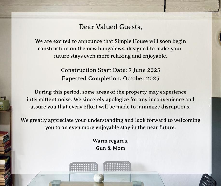 Certifikát, hodnocení, plakát nebo jiný dokument vystavený v ubytování Simple House Ao Nang - B&B
