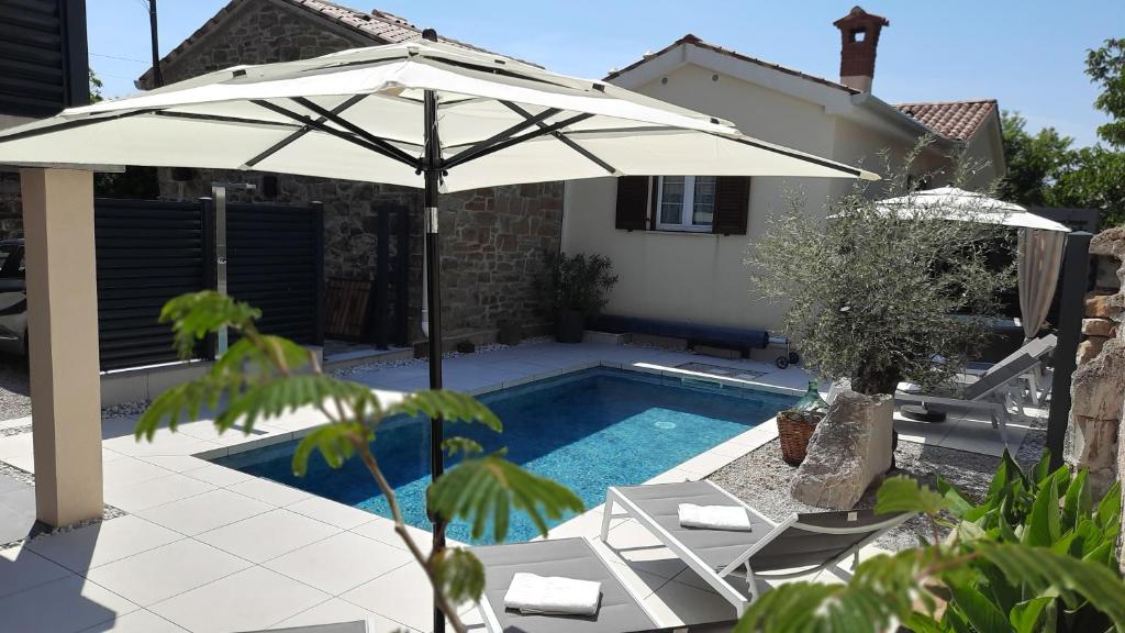 Bazén v ubytování Villa Nostalgia pool & wellness nebo v jeho okolí