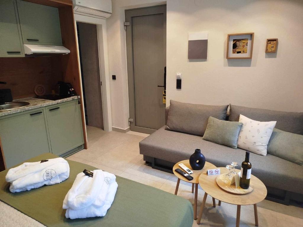Posezení v ubytování Azzure Luxury Suites
