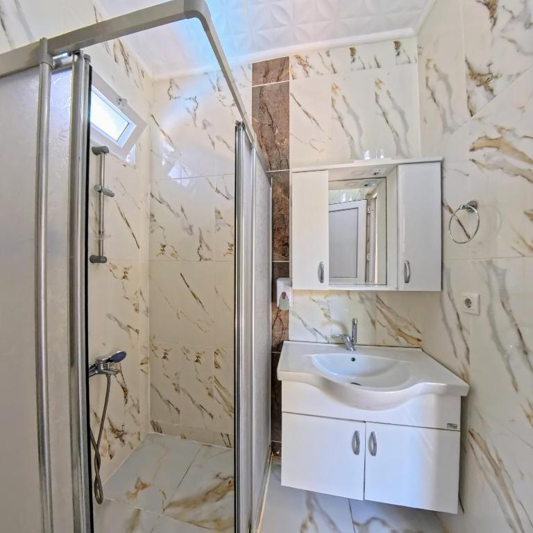Koupelna v ubytování Kervansaray Hotel