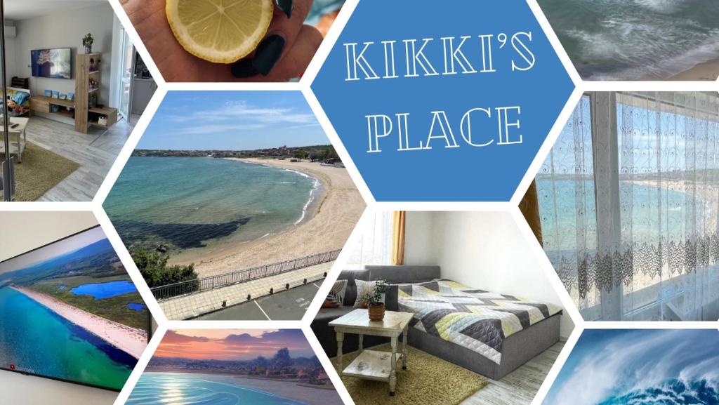 a collage of photos of a beach with the words kiths place at Studio Kikki Sozopol in Sozopol
