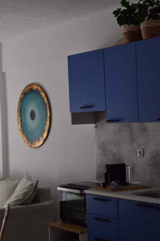 Kuchyň nebo kuchyňský kout v ubytování Platamon Boho Apartment 2- Με θέα την θάλασσα
