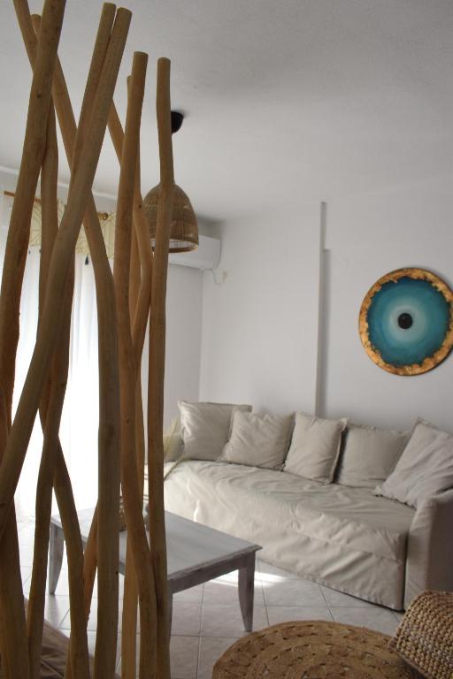 Posezení v ubytování Platamon Boho Apartment 2- Με θέα την θάλασσα