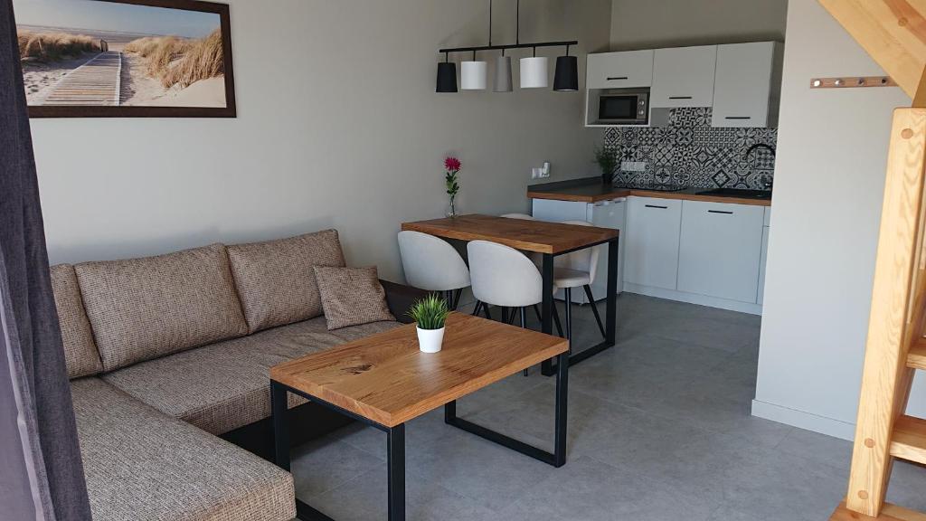 Η κουζίνα ή μικρή κουζίνα στο Bałtyckie apartamenty dom nr 1